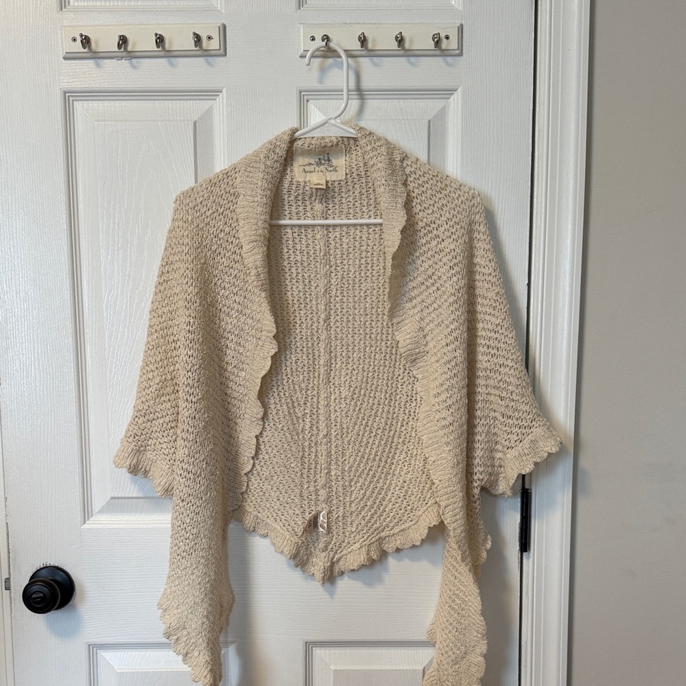 Angel Of The North Cream Knit Poncho